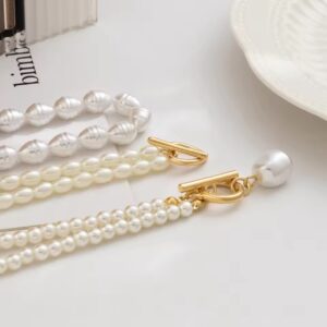 Vintage Imitation-Pearl Love Heart Pendant